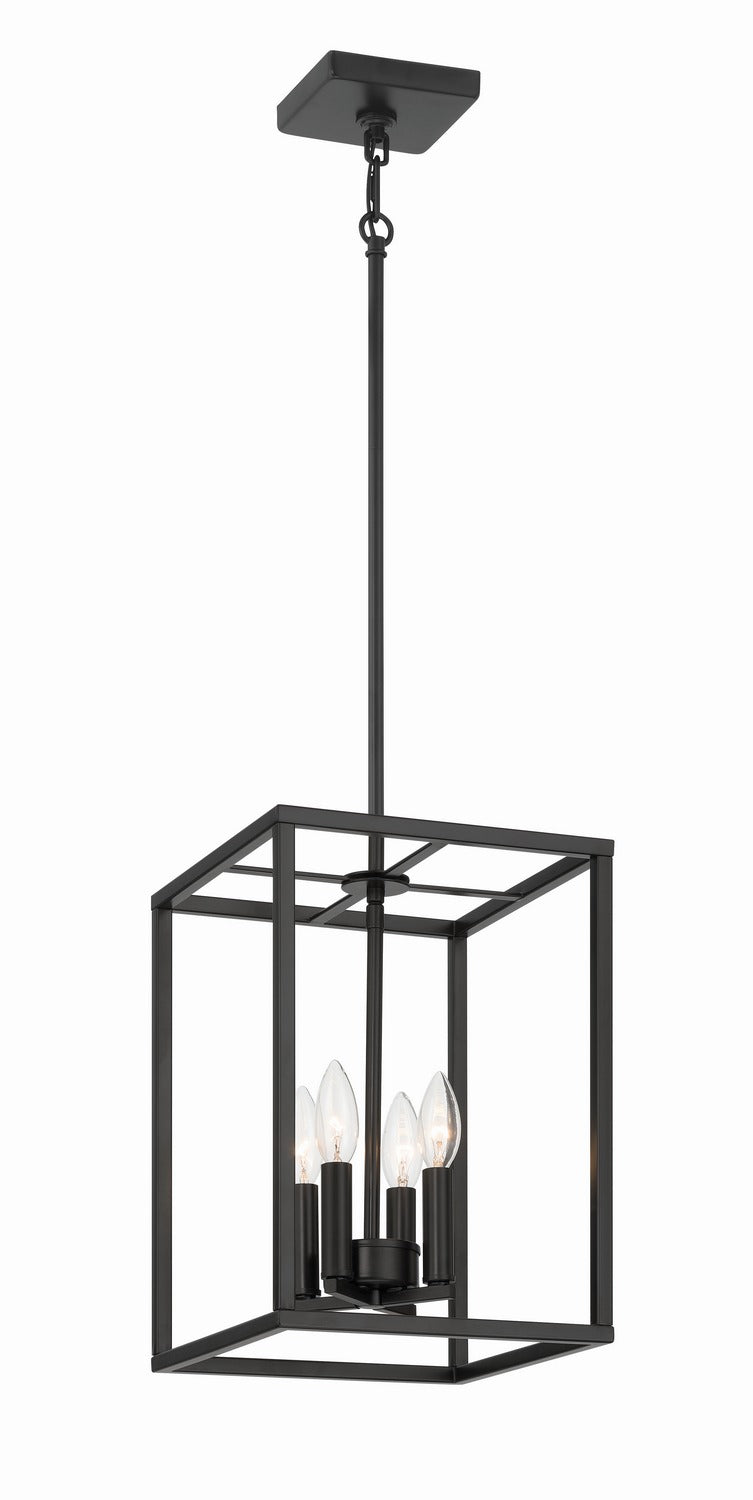 Signature Foyer Four Light Foyer Pendant in Flat Black