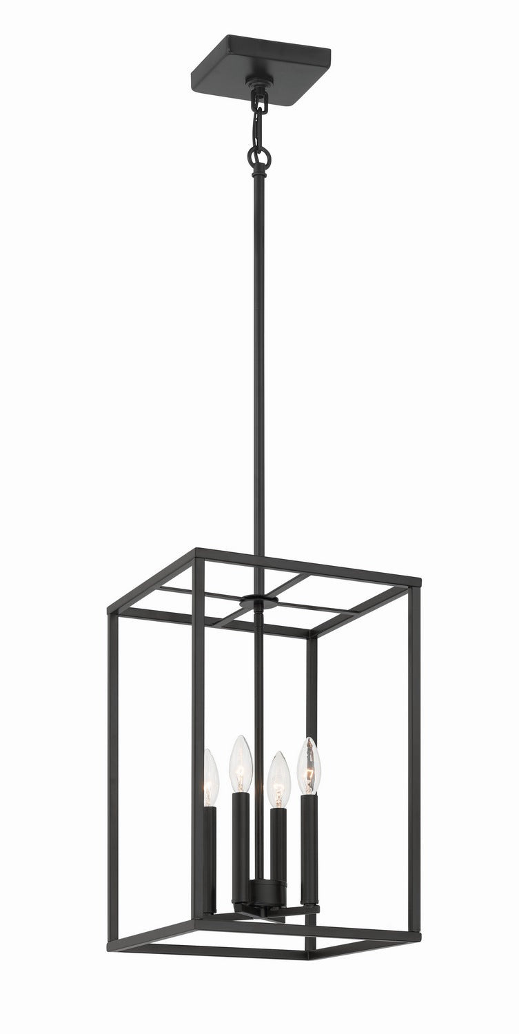 Signature Foyer Four Light Foyer Pendant in Flat Black