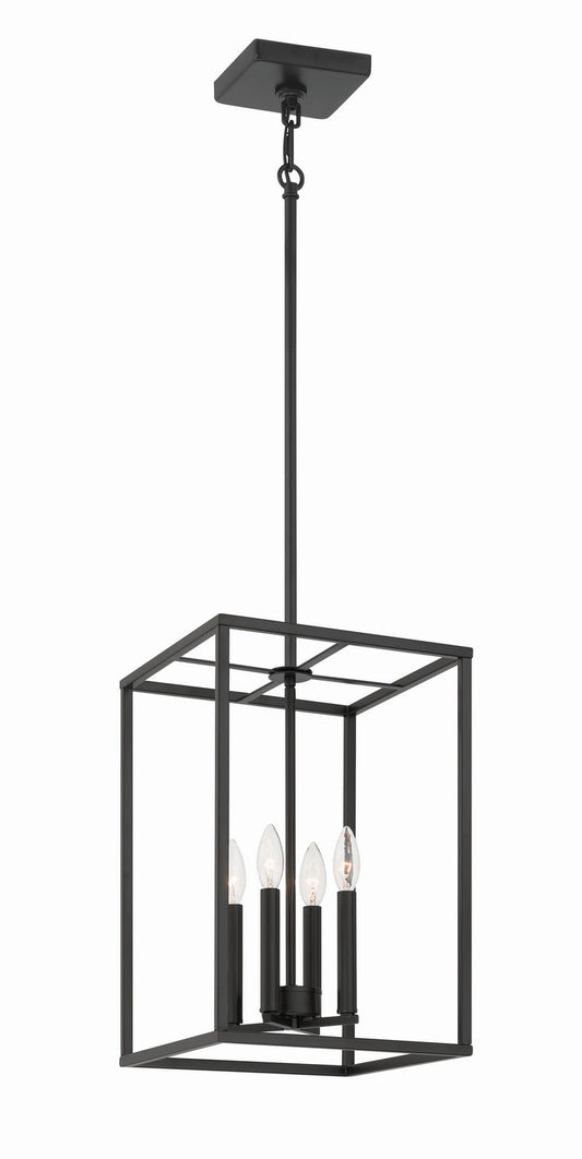 Signature Foyer Four Light Foyer Pendant in Flat Black