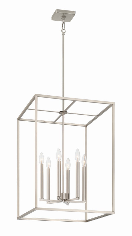 Signature Foyer Six Light Foyer Pendant in Brushed Polished Nickel