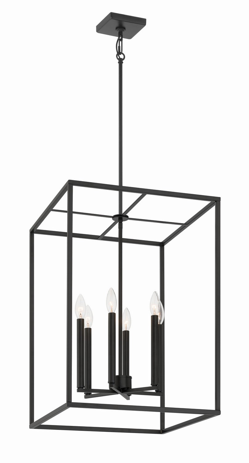 Signature Foyer Six Light Foyer Pendant in Flat Black