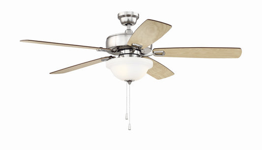 Twist N Click 1 Light 52" Ceiling Fan in Brushed Polished Nickel