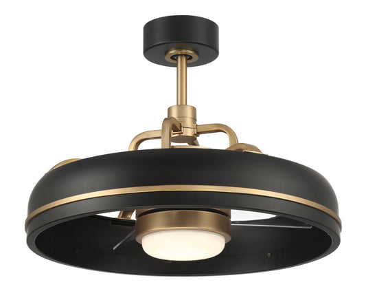 Taylor 20" Ceiling Fan in Flat Black/Satin Brass