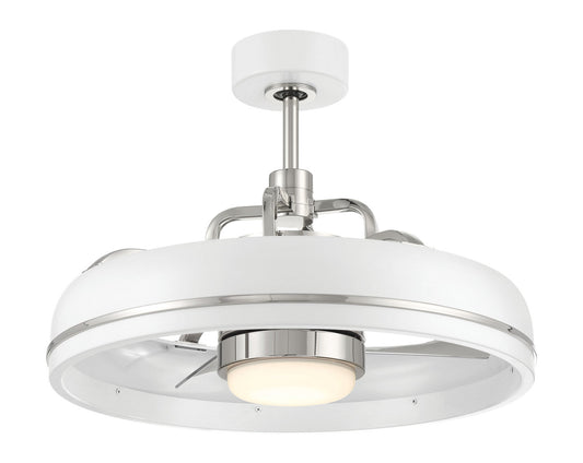 Taylor 20" Ceiling Fan in White/Polished Nickel