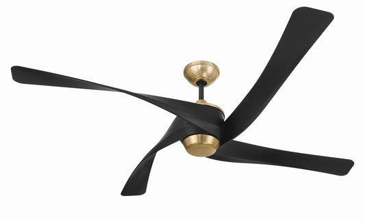 Venn 58" Indoor Ceiling Fan 58" Ceiling Fan in Flat Black/Satin Brass