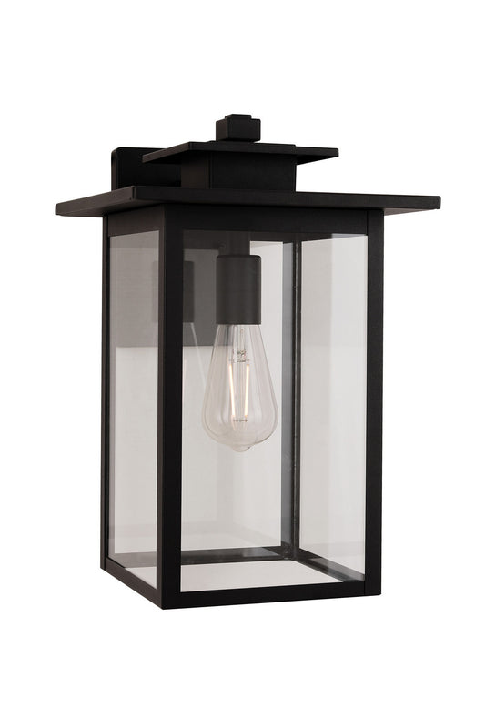 Rock Creek One Light Outdoor Wall Lantern in Textured Black
