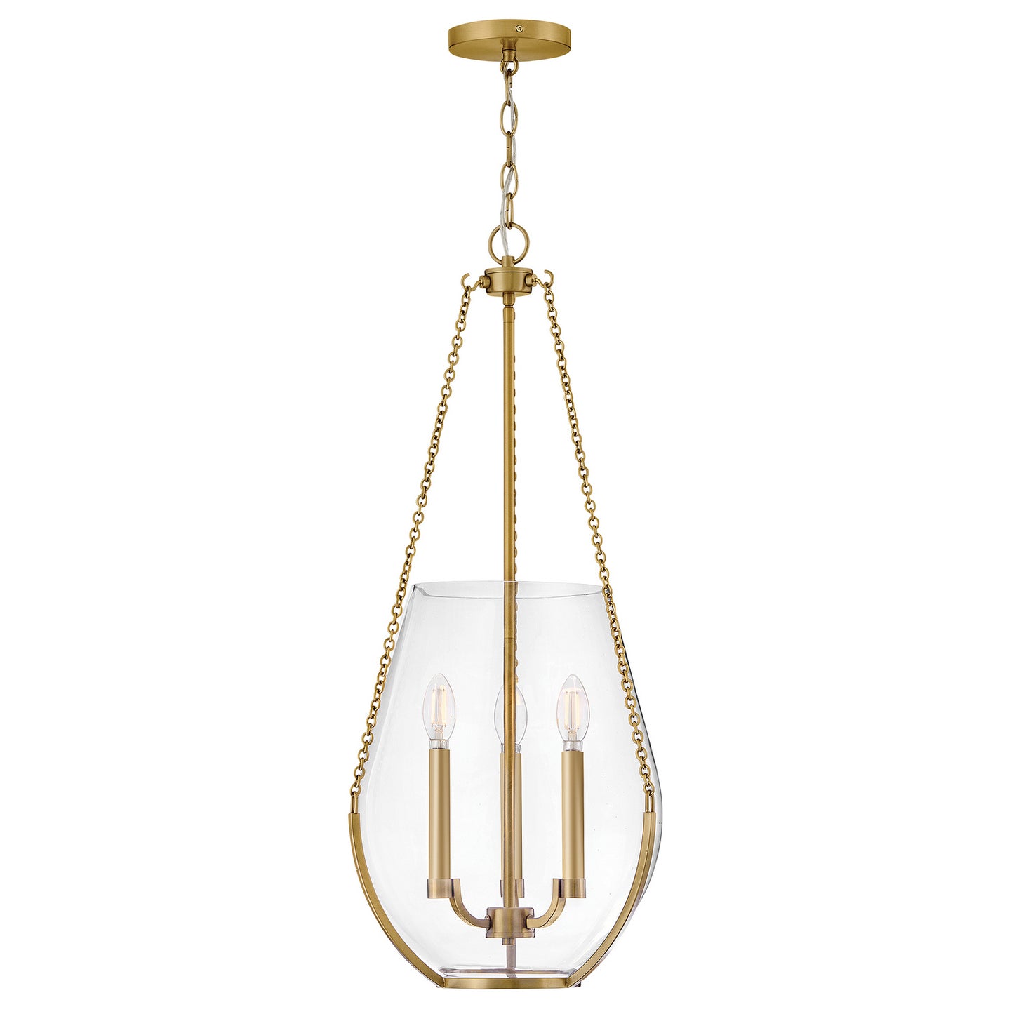 Farrin LED Pendant in Lacquered Brass