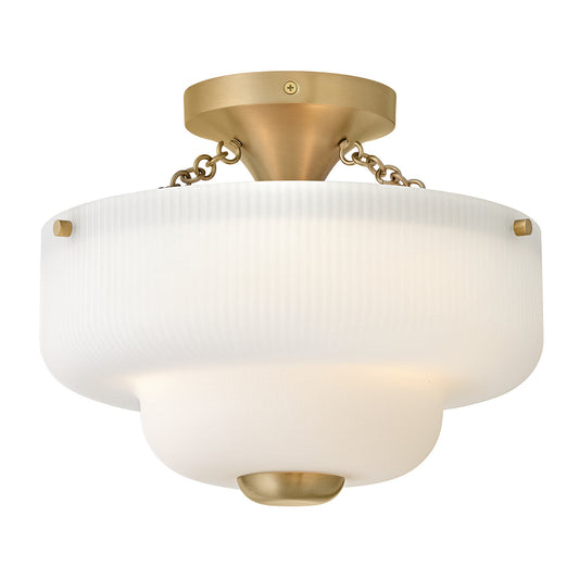 Adella LED Semi-Flush Mount in Lacquered Brass