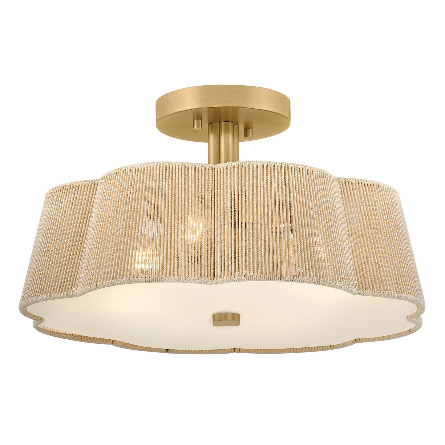 Sasha LED Semi-Flush Mount in Lacquered Brass