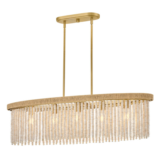 Indra LED Linear Pendant in Lacquered Brass