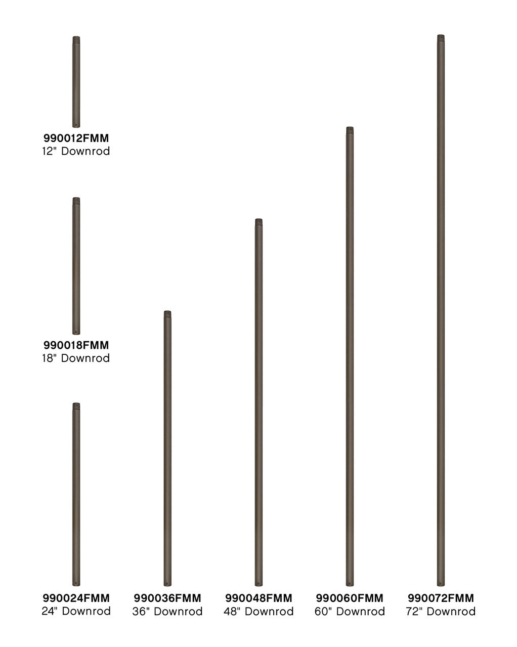 18" Downrod Downrod in Metallic Matte Bronze
