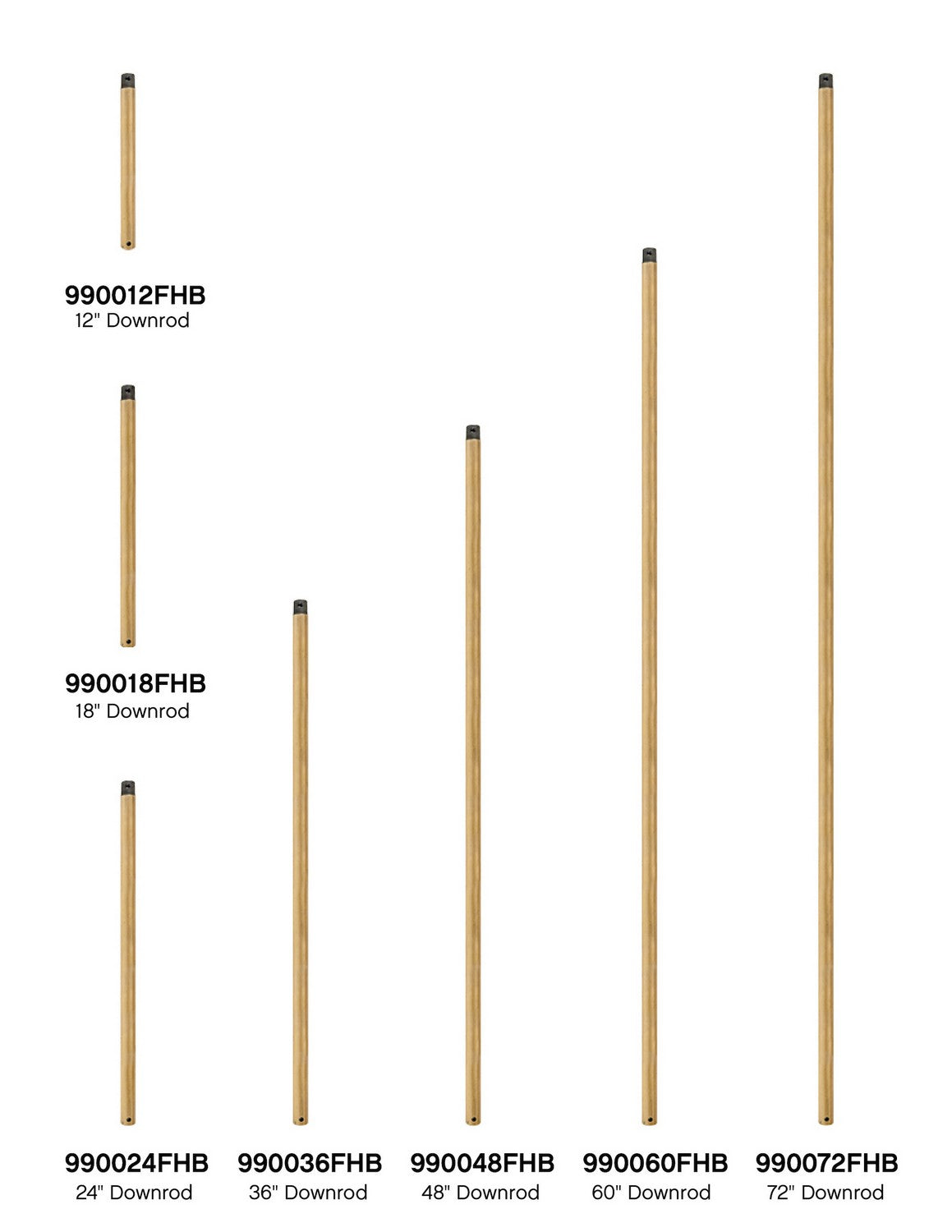 24" Downrod Downrod in Heritage Brass