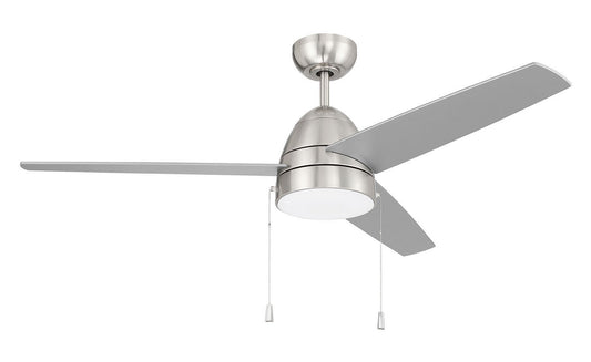 Cozy 52" 3-Blade Ceiling Fan 52" Ceiling Fan in Brushed Polished Nickel