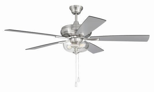 EOS 2 Light Clear Bowl 52" Ceiling Fan 52" Ceiling Fan in Brushed Polished Nickel
