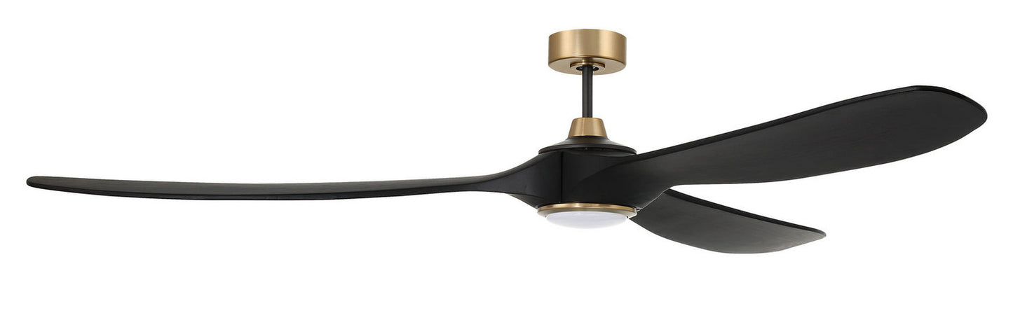 Envy 72" Ceiling Fan no Wifi 72" Ceiling Fan in Flat Black/Satin Brass