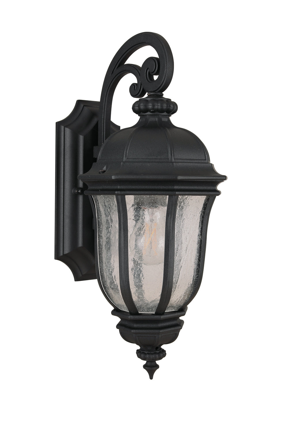 Harper One Light Outdoor Wall Lantern in Textured Black