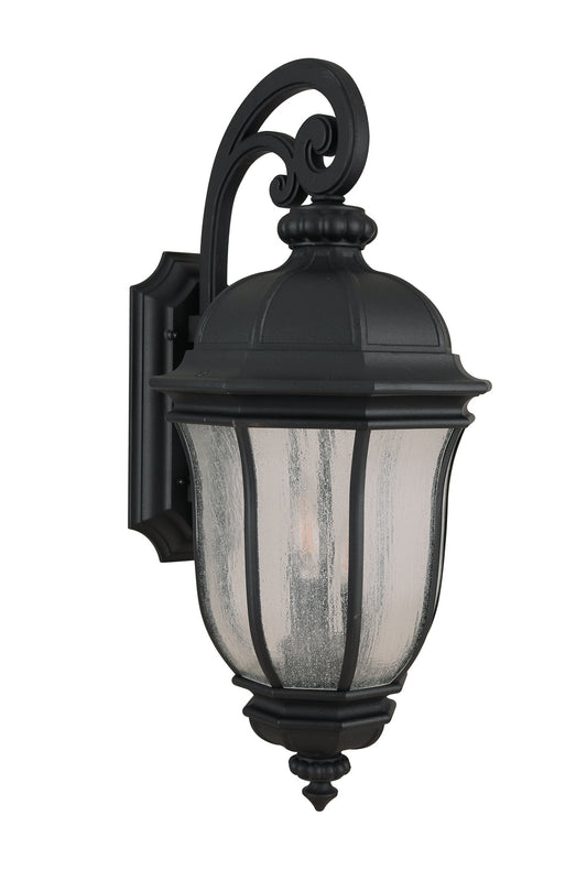 Harper Three Light Outdoor Wall Lantern in Textured Black