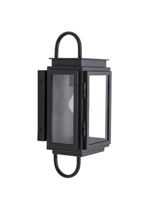 Irving One Light Outdoor Wall Lantern in Textured Black