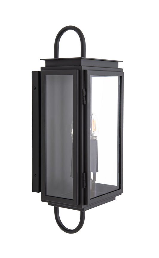 Irving Two Light Outdoor Wall Lantern in Textured Black