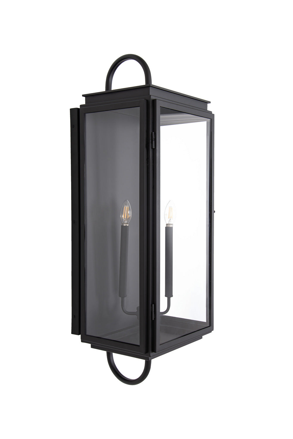 Irving Four Light Outdoor Wall Lantern in Textured Black