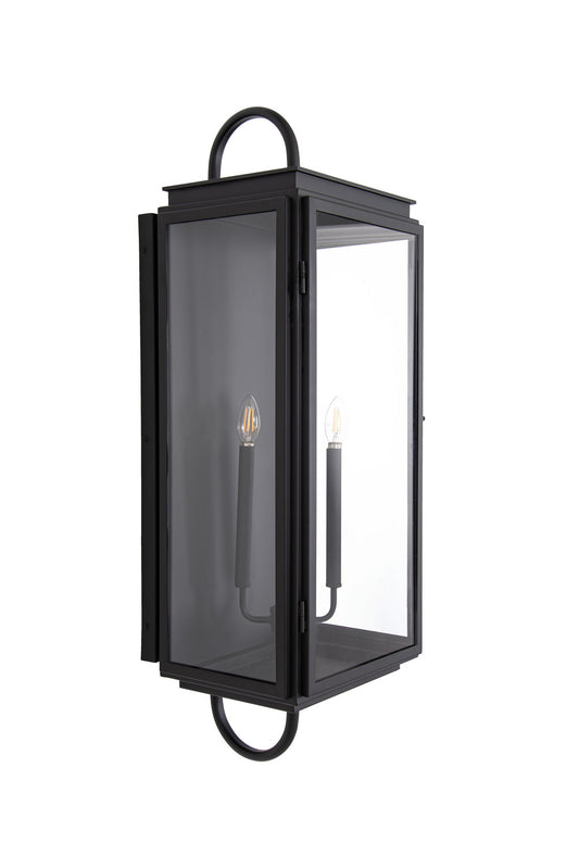 Irving Four Light Outdoor Wall Lantern in Textured Black