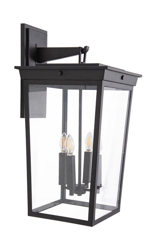 Duncan Four Light Outdoor Wall Lantern in Textured Black