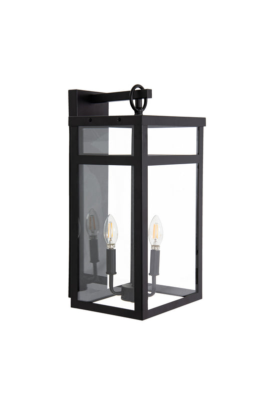 O'Neal Three Light Outdoor Wall Lantern in Textured Black
