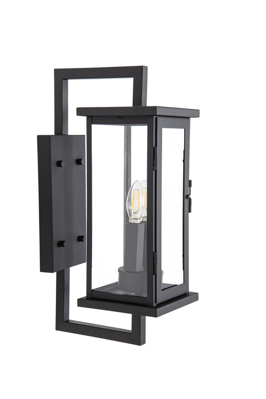 Jordan Two Light Outdoor Wall Lantern in Textured Black