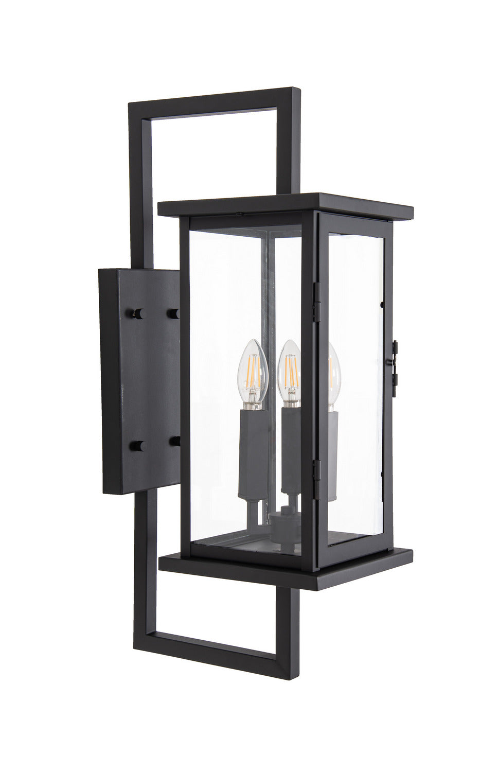 Jordan Three Light Outdoor Wall Lantern in Textured Black