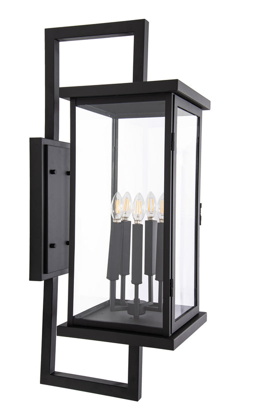 Jordan Four Light Outdoor Wall Lantern in Textured Black