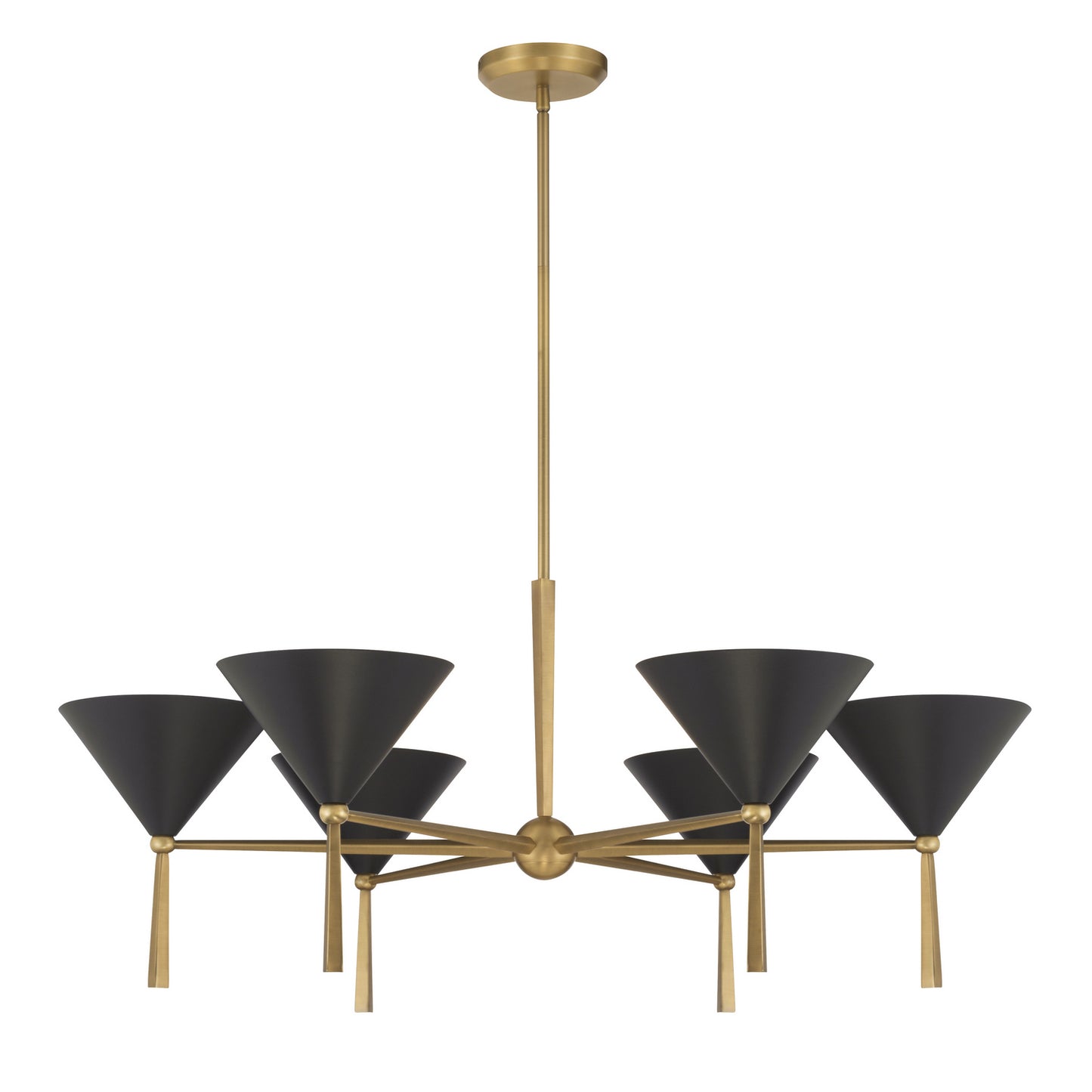 Cortan Six Light Chandelier in Legacy Brass