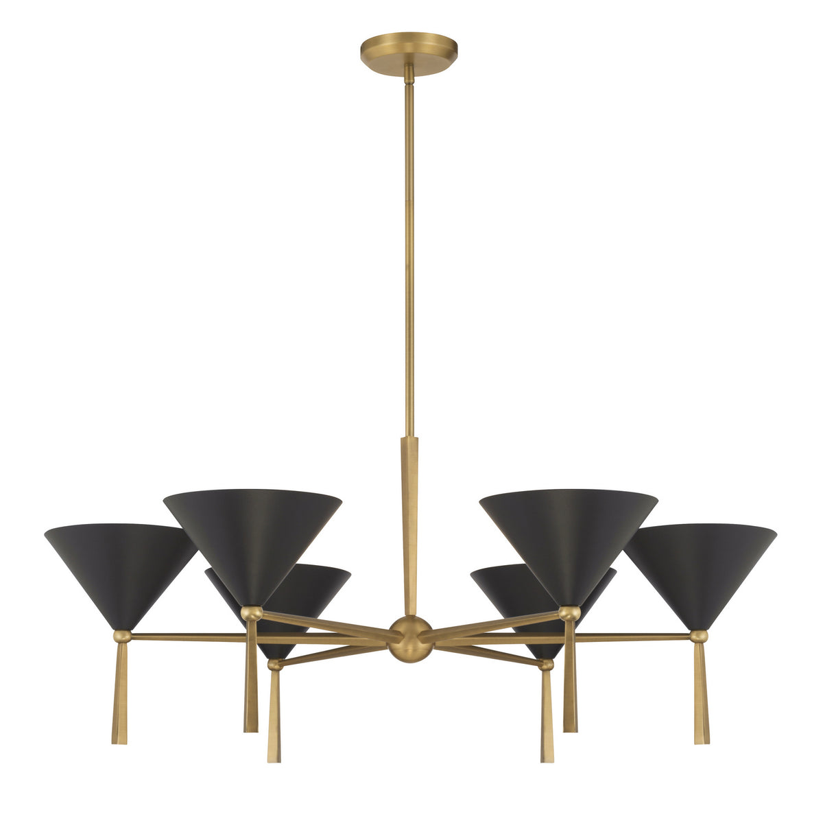 Cortan Six Light Chandelier in Legacy Brass