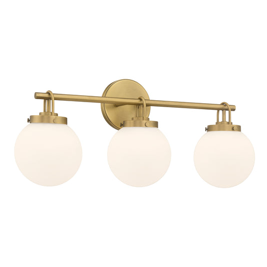 Ortesa Three Light Vanity in Legacy Brass