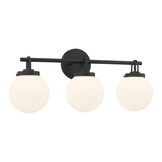 Ortesa Three Light Vanity in Dark Matte Black