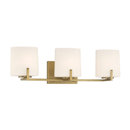 Mirelle Three Light Vanity in Legacy Brass