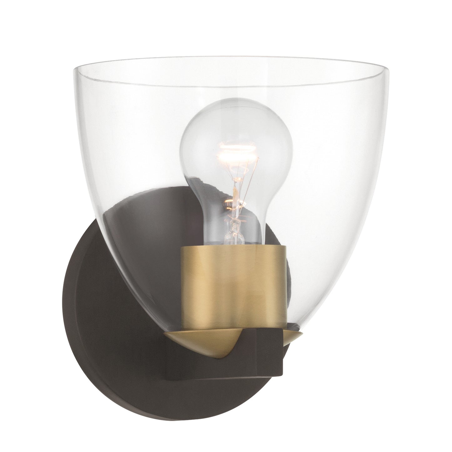 Noellea One Light Bath Sconce in Dark Bronze