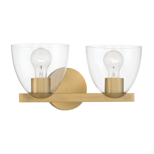 Noellea Two Light Vanity in Legacy Brass