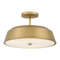 Trellwyn Three Light Semi-Flush Mount in Legacy Brass