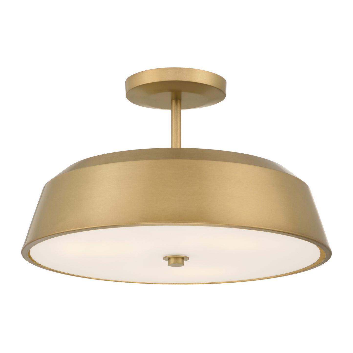Trellwyn Three Light Semi-Flush Mount in Legacy Brass