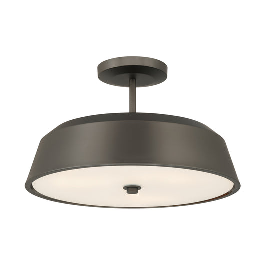 Trellwyn Three Light Semi-Flush Mount in Plated Dark Bronze