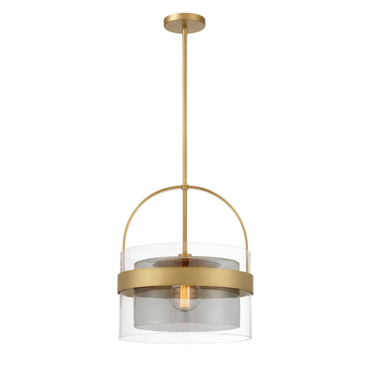 Ravik One Light Convertible Pendant/Semi-Flush Mount in Legacy Brass