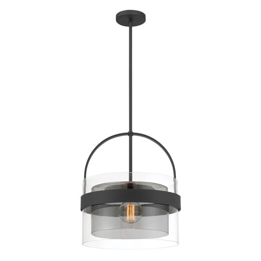 Ravik One Light Convertible Pendant/Semi-Flush Mount in Dark Matte Black