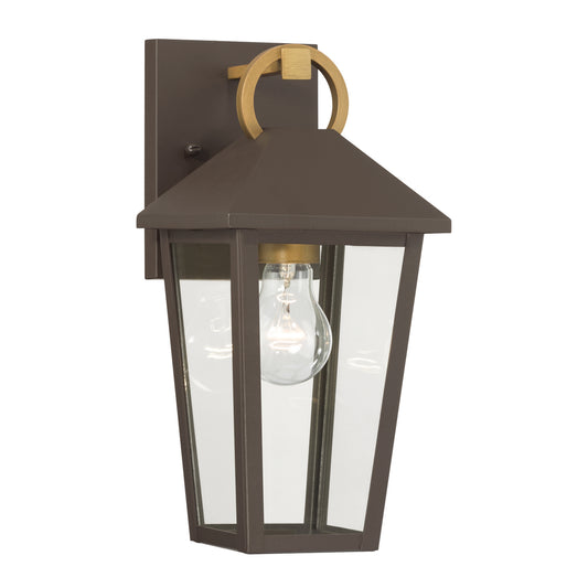 Bayra One Light Outdoor Wall Lantern in Painted Legacy Brass