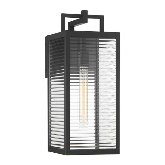 Edgewood One Light Outdoor Wall Sconce in Dark Matte Black
