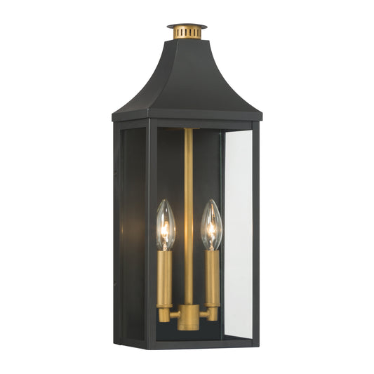 Hurstborne Two Light Outdoor Wall Lantern in Dark Matte Black