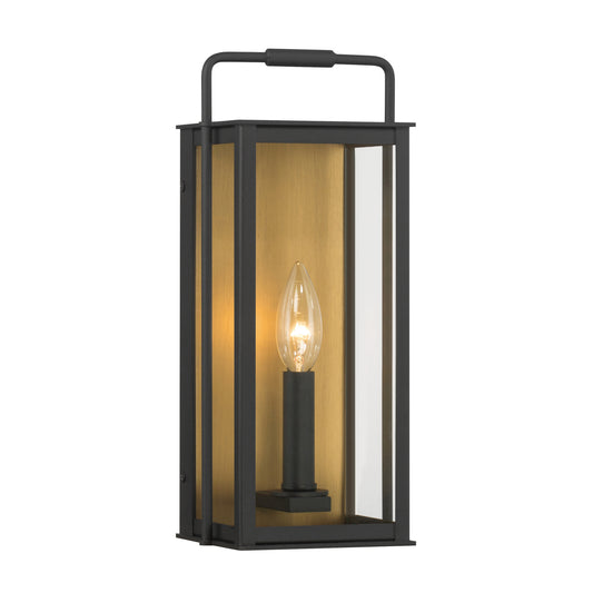 Aberdeen One Light Outdoor Wall Sconce in Sand Coal Black