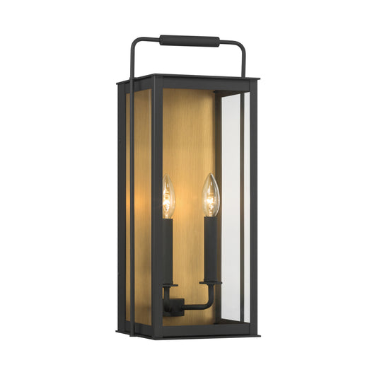 Aberdeen Two Light Outdoor Wall Sconce in Sand Coal Black