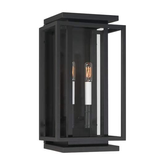Stratford Two Light Outdoor Wall Sconce in Dark Matte Black