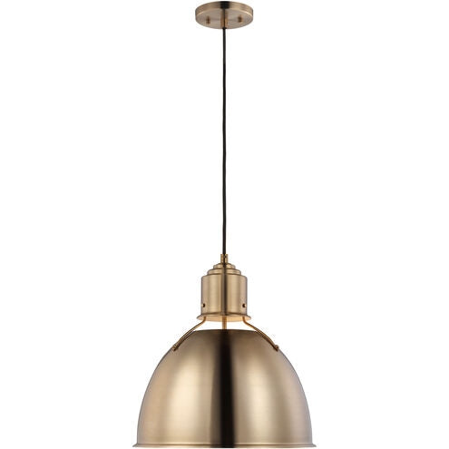 Huey One Light Pendant in Satin Brass