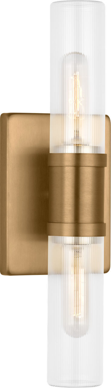 Keaton Two Light Vanity in Satin Brass | Satin Brass